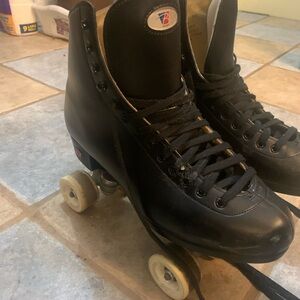 Black Roller Skates with White Wheels